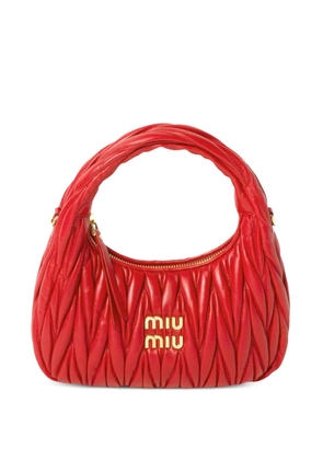 Miu Miu Wander matelassé nappa leather bag - Red