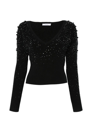 Max Mara Gang beaded V-neck sweater - Black