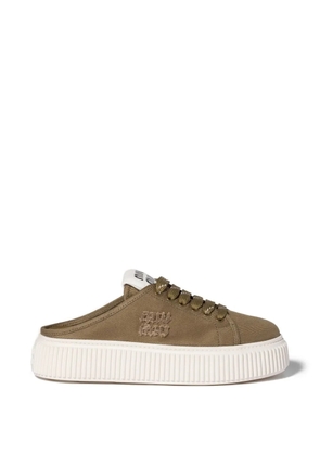 Miu Miu denim sneaker mules - Green