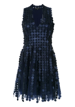 Gloria Coelho embroidered A-line dress - Blue