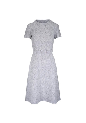 Kiton belted tweed midi dress - Grey