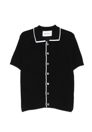 AMARANTO button-up contrast-trim shirt - Black