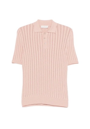 LUIGI GENTILE open-knit polo shirt - Pink