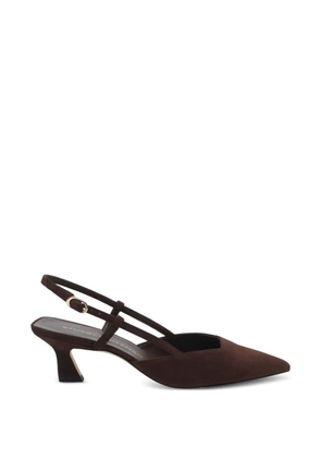 Stuart Weitzman Vinnie suede slingback pumps - Brown