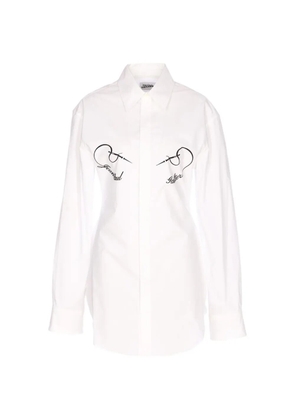 Jean Paul Gaultier embroidery button shirt - White