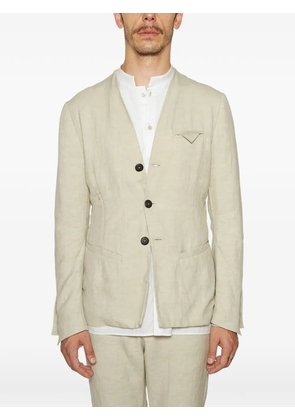 Nostra Santissima button linen blazer - Neutrals