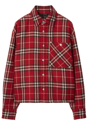 Burberry check wool shirt - Red