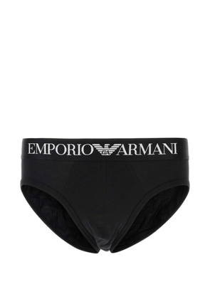 Emporio Armani logo-waistband briefs - Black