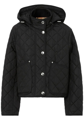 Burberry detachable-hood diamond-quilted jacket - Black