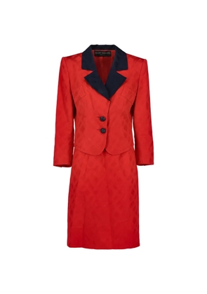 Mario Borsato Vintage 1980s geometric-pattern skirt suit - Red