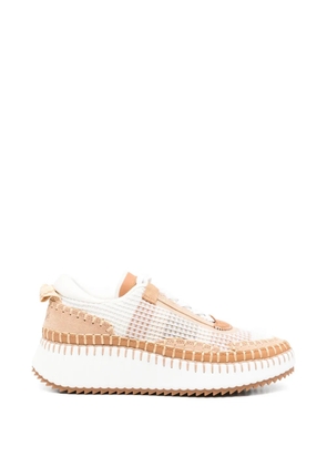 Chloé Nama woven lace-up sneakers - White