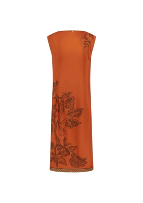 ALEMAIS Monkey floral-print midi dress - Orange