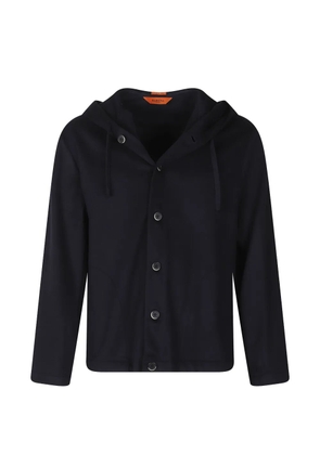 Barena button wool hoodie - Blue