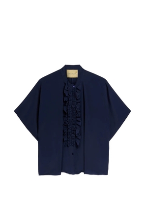 MOMONÌ Berenice ruffled kimono-sleeves shirt - Blue