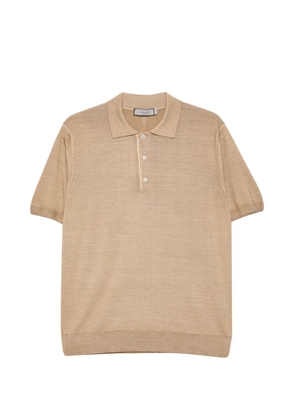 Canali button short-sleeve polo shirt - Brown