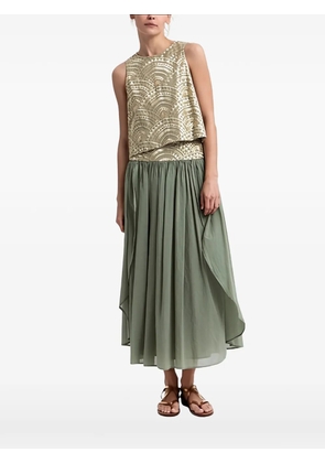 GREEK ARCHAIC KORI patterned sleeveless blouse - Green