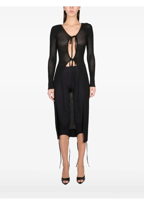 ANDREĀDAMO perforated long cardigan - Black