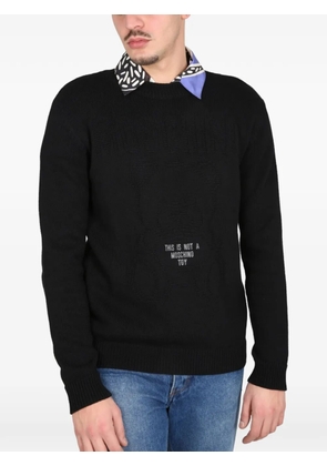 Moschino slogan-intarsia sweater - Black