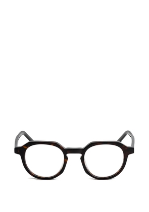 Kaleos geometric-frame glasses - Brown
