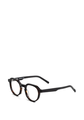 Kaleos geometric-frame glasses - Brown