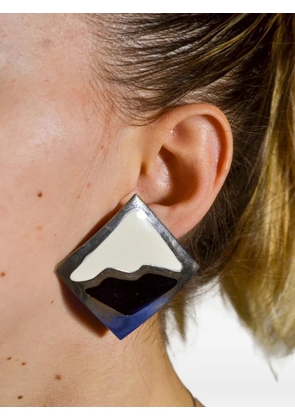 Thierry Mugler Pre-Owned square clip-on earrings - Silver