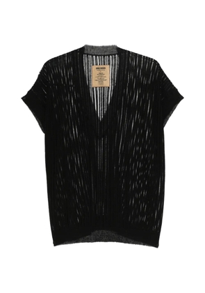 Uma Wang V-neck textured top - Black
