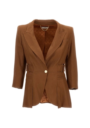 Elisabetta Franchi padded-shoulder blazer - Green