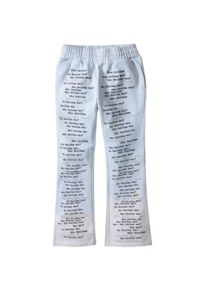 Who Decides War scripture-design track pants - Blue