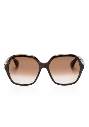 Cartier Eyewear logo-plaque geometric-frame sunglasses - Brown