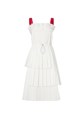 FENDI ruffled pleated midi dress - White