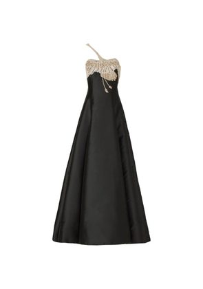 Costarellos Venezia crystal-appliqué gown - Black