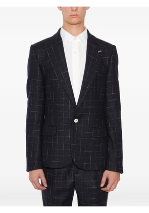 Daniele Alessandrini checked single-breasted blazer - Blue
