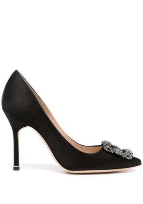Manolo Blahnik Hangisi 105mm buckle-embellished pumps - Black