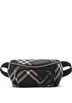 Burberry small check pattern belt bag - Green