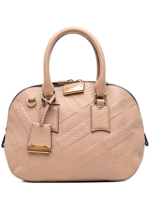 Burberry Pre-Owned 2012-2025 Medium Heritage Grain Check Embossed Orchard Bowling Bag satchel - Brown