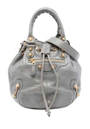 Balenciaga Pre-Owned 2014 Lambskin Motocross Giant 21 Pompon bucket bag - Grey