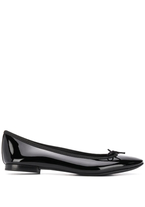 Repetto bow detail patent ballerina shoes - Black