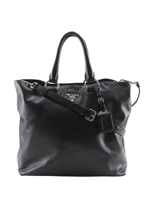 Prada Pre-Owned 2000-2025 Soft Calf Open Convertible Tote satchel - Black