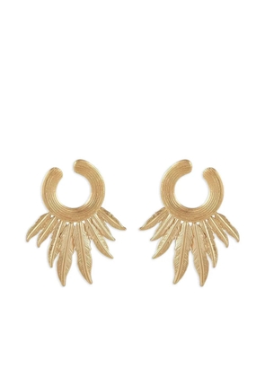 Gas Bijoux Caracara feather-detail hoop earrings - Gold