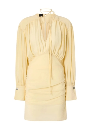 PINKO gathered V-neck dress - Yellow