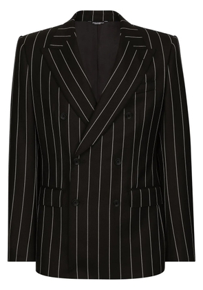Dolce & Gabbana pinstripe-pattern wool blazer - Black