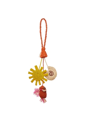 IBELIV sun seashell raffia bag charm - Orange