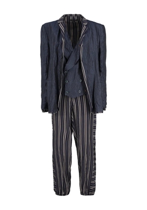 Giorgio Armani Pre-Owned striped-pattern suit (set of three) - Blue