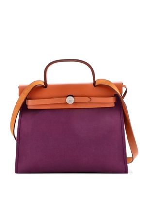 Hermès Pre-Owned Herbag Zip Leather and Toile 31 shoulder bag - Brown