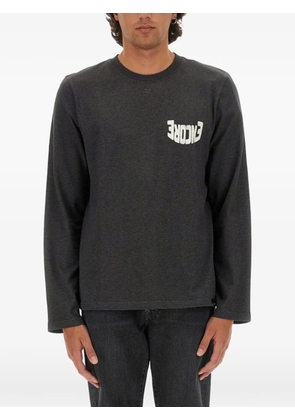 Courrèges logo-detail long-sleeve T-shirt - Black