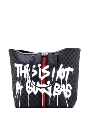 Balenciaga Pre-Owned x Gucci The Hacker Project Graffiti BB Canvas Large tote bag - Black