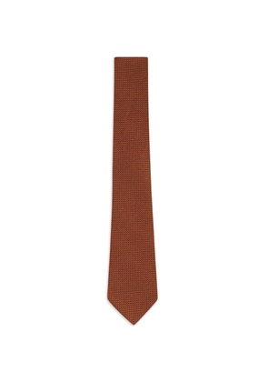 Zegna rust-textured silk tie - Brown