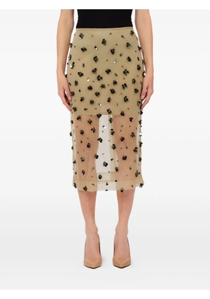 LIU JO floral embellished midi skirt - Neutrals
