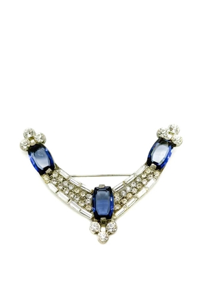 Jennifer Gibson Jewellery 1930s Art Deco sapphire brooch - Silver