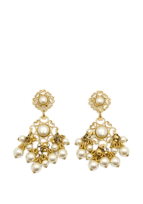 Jennifer Gibson Jewellery 1980s pearl chandelier earrings - Gold
